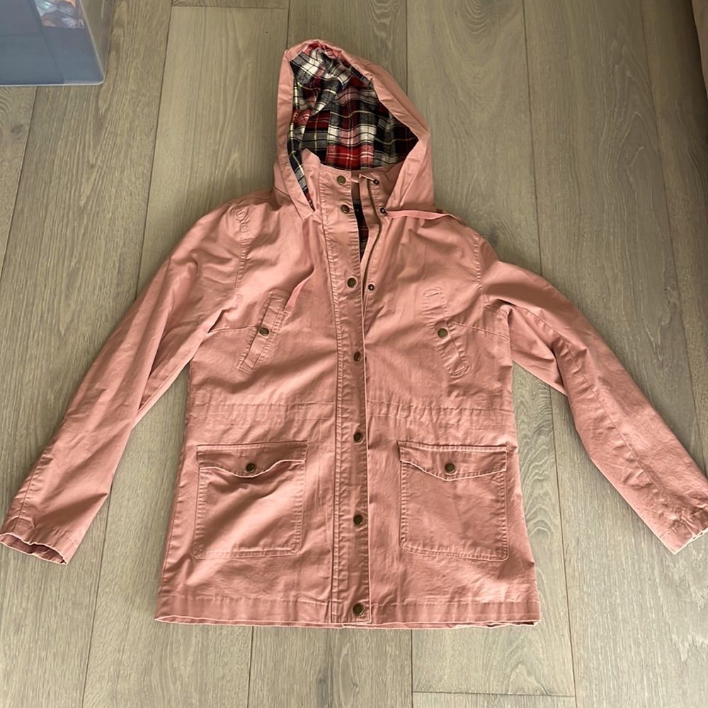 Raincoat with flannel lined hood